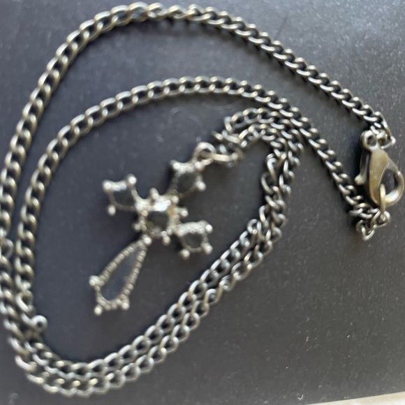 Black Cross Choker Necklace - Picture 2 of 2